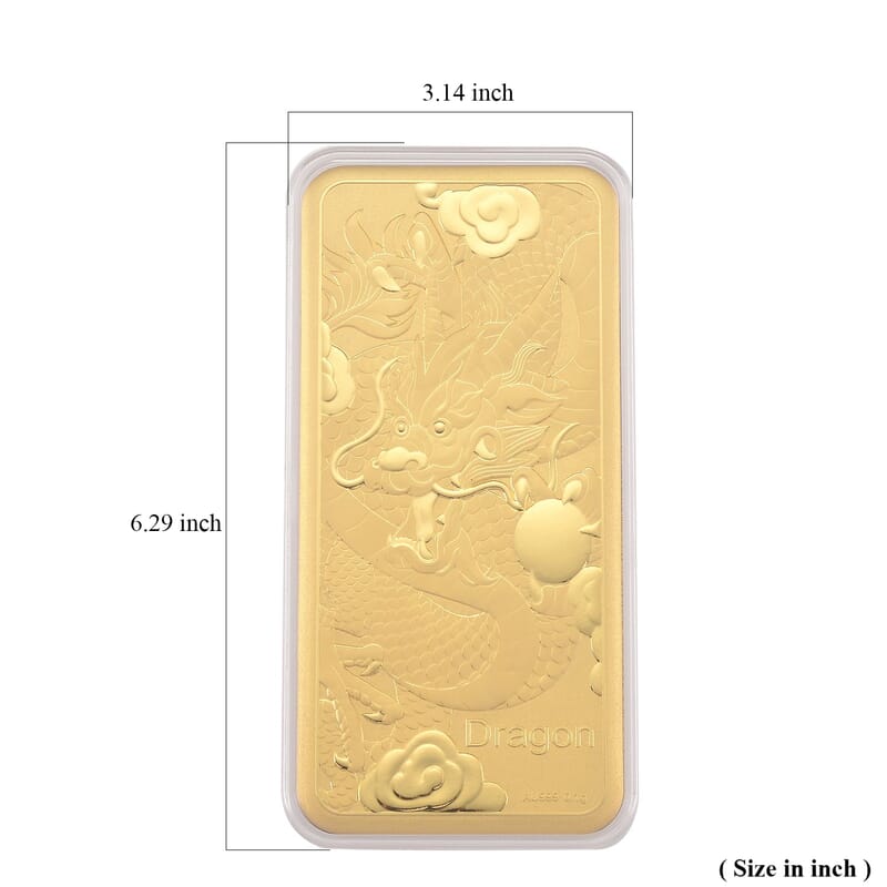 24K Golden Dragon of Fortune Emboss Sheet (156x76.4mm) 100mg