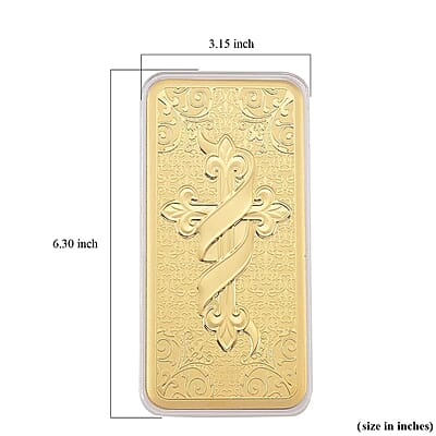 24K Gold Cross of Faith - A Promise of Protection Embossed Sheet (156x76.4mm) 100mg