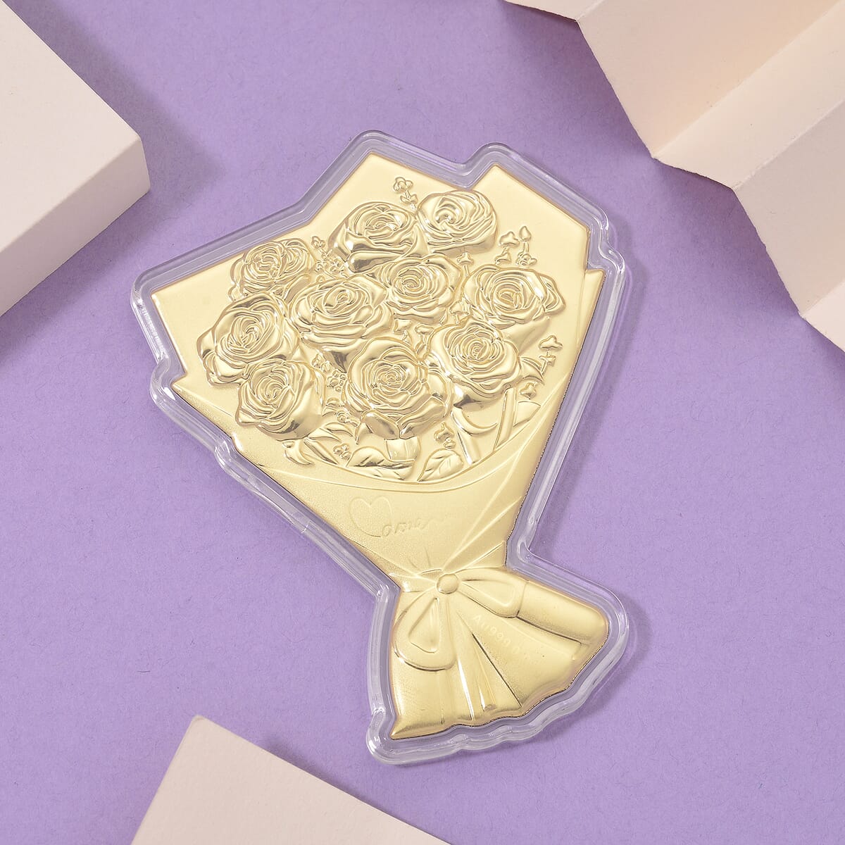 24K Golden Love Rose Bouquet Emboss Sheet 10mg image number 1