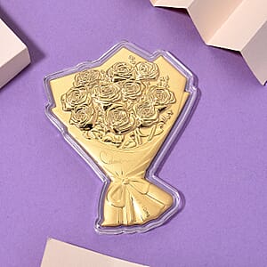 Doorbuster 24K Golden Forever Rose Bouquet Emboss Sheet with Book Packaging 10mg