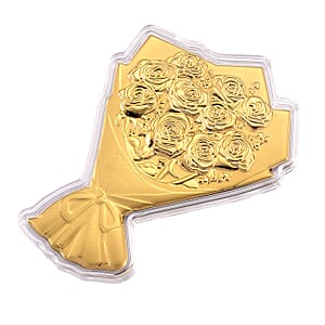 Doorbuster 24K Golden Forever Rose Bouquet Emboss Sheet with Book Packaging 10mg