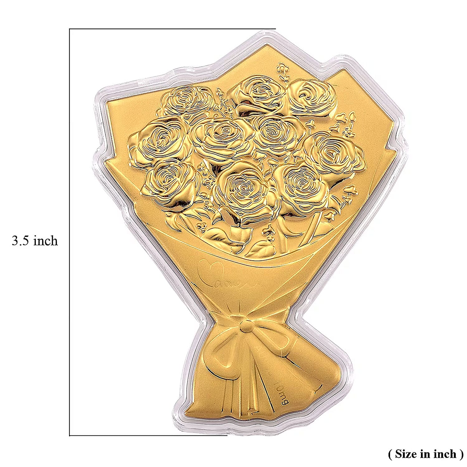  24K Golden Forever Rose Bouquet Emboss Sheet with Book Packaging 10mg