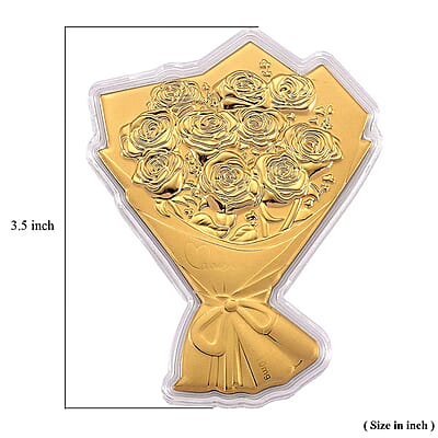 24K Golden Forever Rose Bouquet Emboss Sheet with Book Packaging 10mg