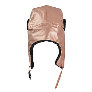 Livmore Pink Faux Leather Trapper Hat