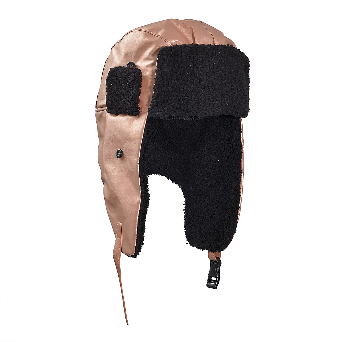 Livmore Pink Faux Leather Trapper Hat image number 3