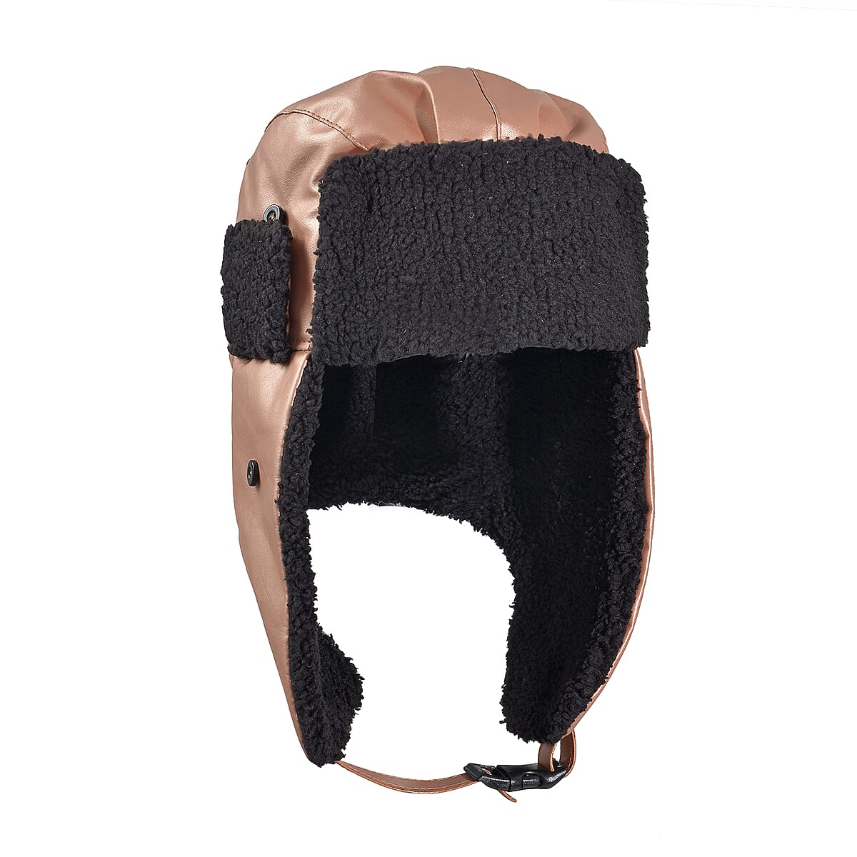 Livmore Pink Faux Leather Trapper Hat image number 4