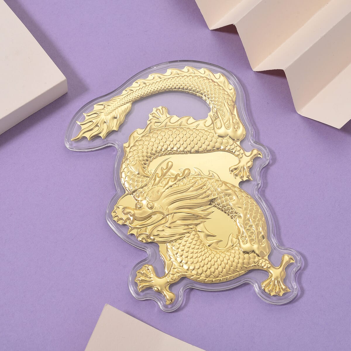 24K Gold Dragon Emboss Sheet 12x8.5mm (20mg) image number 1