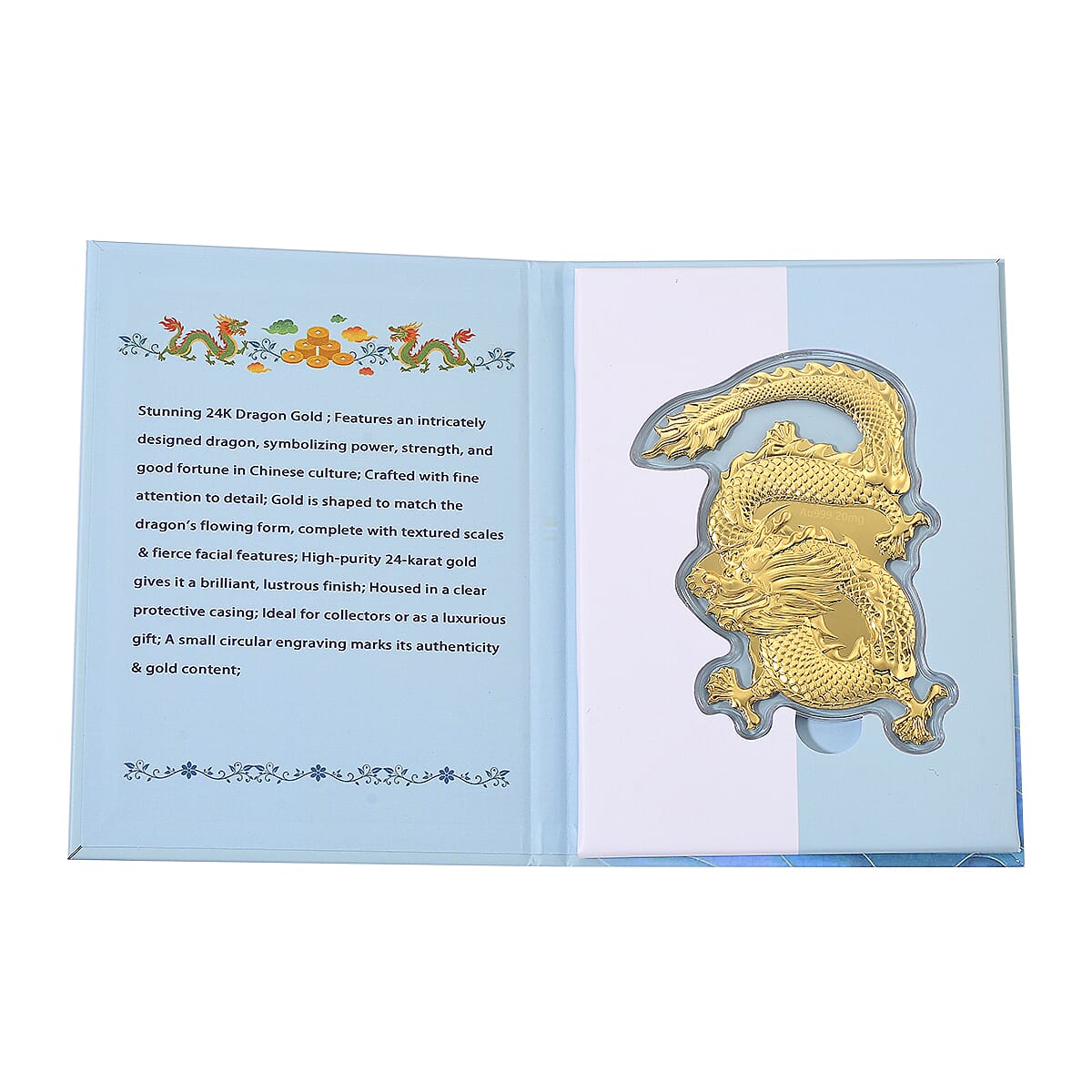 Doorbuster 24K Golden Dragon Emboss Sheet with Book Packaging 4.5x2.5 inches (20 mg) image number 5