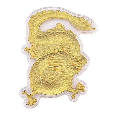 24K Golden Dragon Embossed Sheet with Book Packaging 4.5x2.5 inches (20 mg)