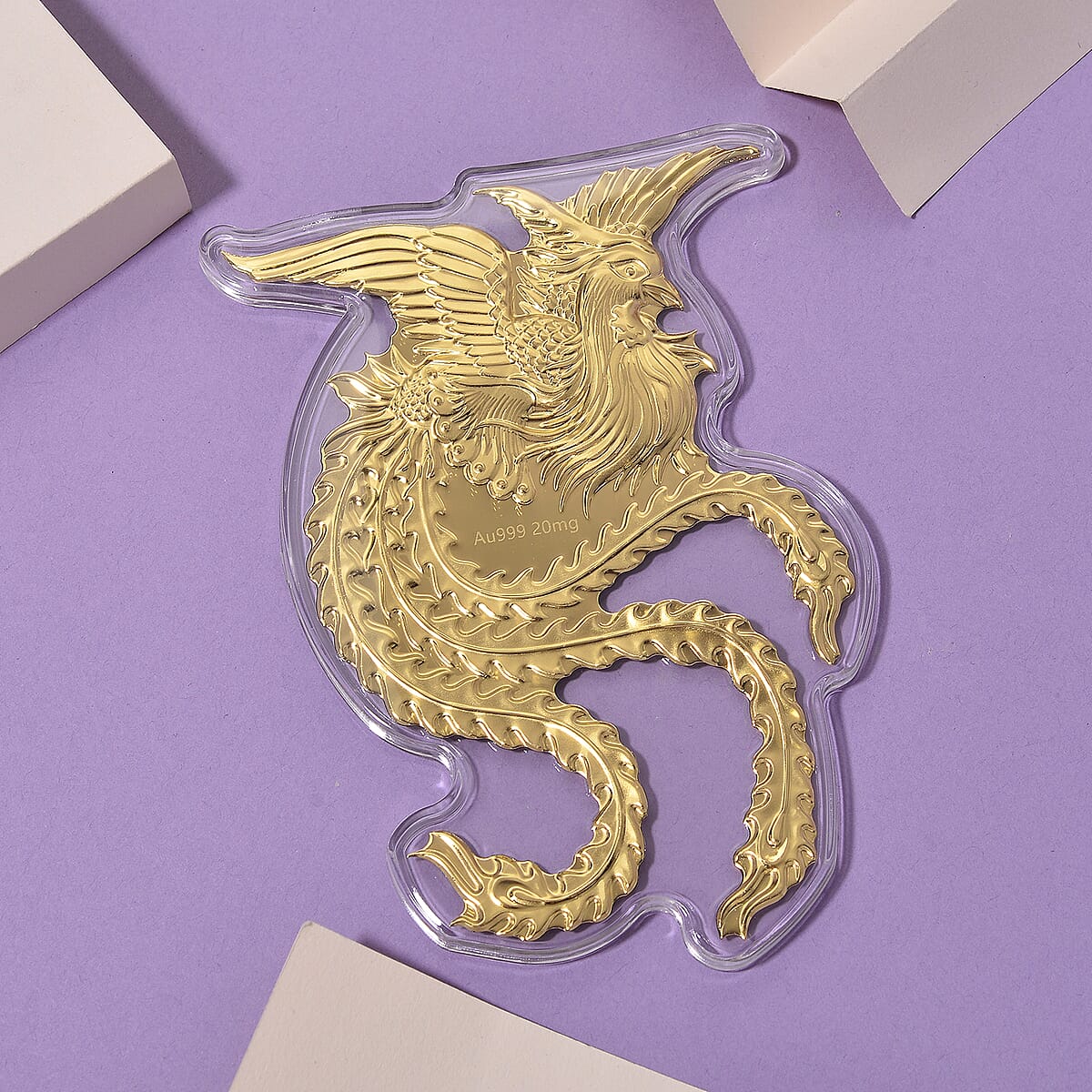 Doorbuster 24K Golden Phoenix Emboss Sheet  with Book Packaging  4.5x2.5 inches (20 mg) image number 1