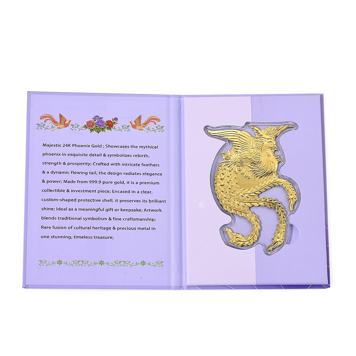Doorbuster 24K Golden Phoenix Emboss Sheet  with Book Packaging  4.5x2.5 inches (20 mg) image number 5