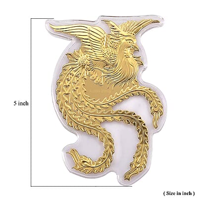24K Golden Phoenix Embossed Sheet with Book Packaging 4.5x2.5 inches (20 mg)