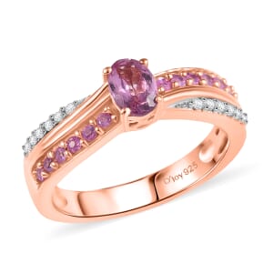 D'Joy Narsipatnam Pink Spinel and Multi Gemstone 0.85 ctw Blush Fusion Ring in 18K Vermeil Rose Gold Over Sterling Silver (Size 10.0)
