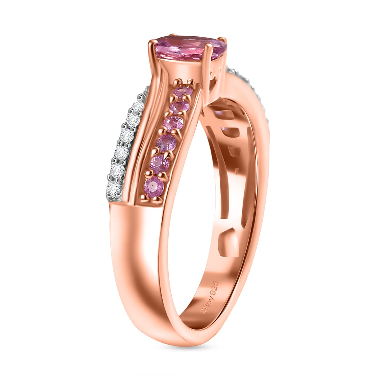 D'Joy Narsipatnam Pink Spinel and Multi Gemstone 0.85 ctw Blush Fusion Ring in 18K Vermeil Rose Gold Over Sterling Silver (Size 10.0) image number 3