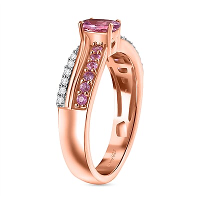 D'Joy Narsipatnam Pink Spinel and Multi Gemstone 0.85 ctw Blush Fusion Ring in 18K Vermeil Rose Gold Over Sterling Silver (Size 10.0)