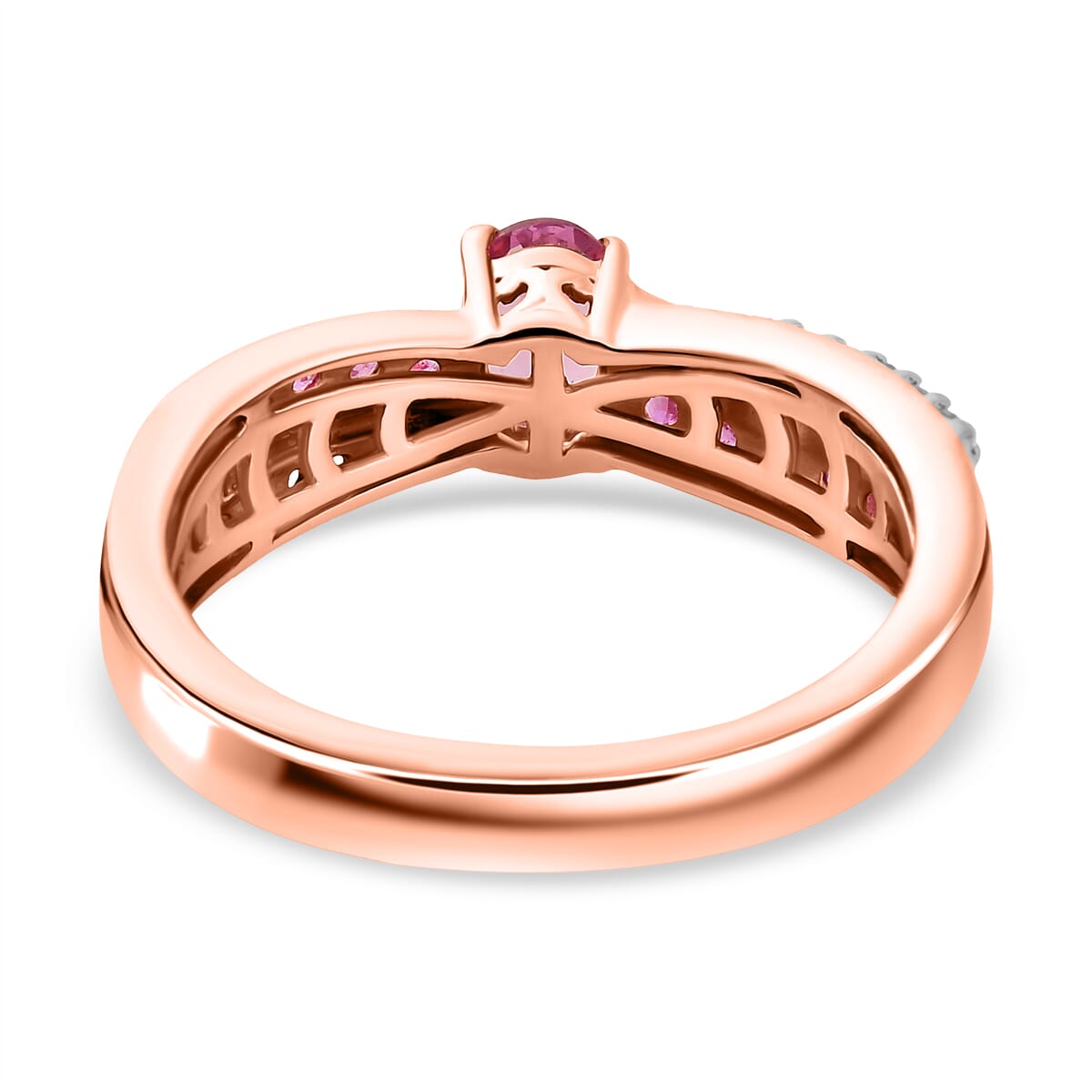 D'Joy Narsipatnam Pink Spinel and Multi Gemstone 0.85 ctw Blush Fusion Ring in 18K Vermeil Rose Gold Over Sterling Silver (Size 10.0) image number 4
