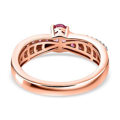 D'Joy Narsipatnam Pink Spinel and Multi Gemstone 0.85 ctw Blush Fusion Ring in 18K Vermeil Rose Gold Over Sterling Silver (Size 10.0)