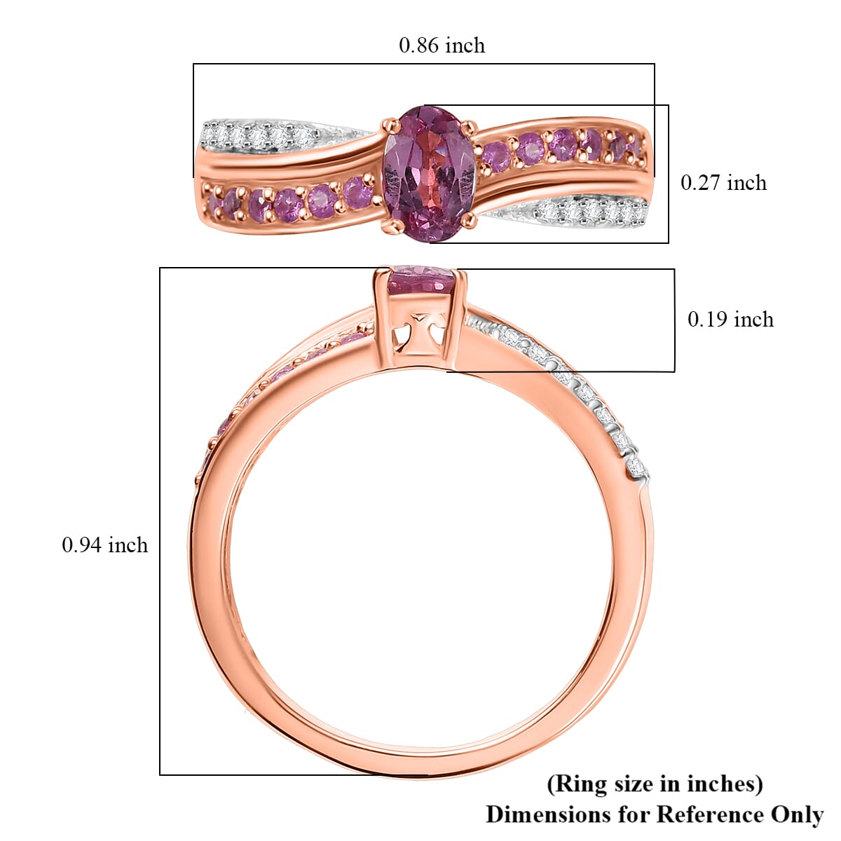 D'Joy Narsipatnam Pink Spinel and Multi Gemstone 0.85 ctw Blush Fusion Ring in 18K Vermeil Rose Gold Over Sterling Silver (Size 10.0) image number 5