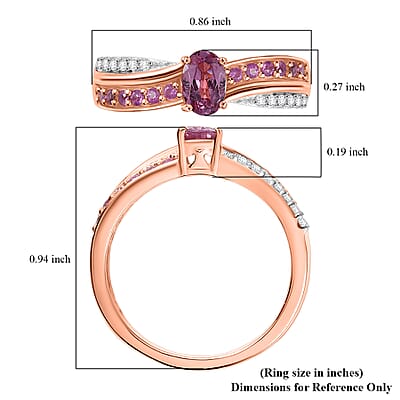 D'Joy Narsipatnam Pink Spinel and Multi Gemstone 0.85 ctw Blush Fusion Ring in 18K Vermeil Rose Gold Over Sterling Silver (Size 10.0)