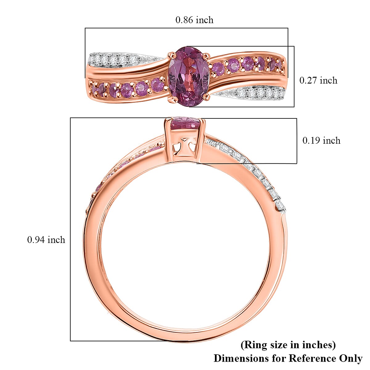 D'Joy Narsipatnam Pink Spinel and Multi Gemstone 0.85 ctw Blush Fusion Ring in 18K Vermeil Rose Gold Over Sterling Silver (Size 5.0) image number 5