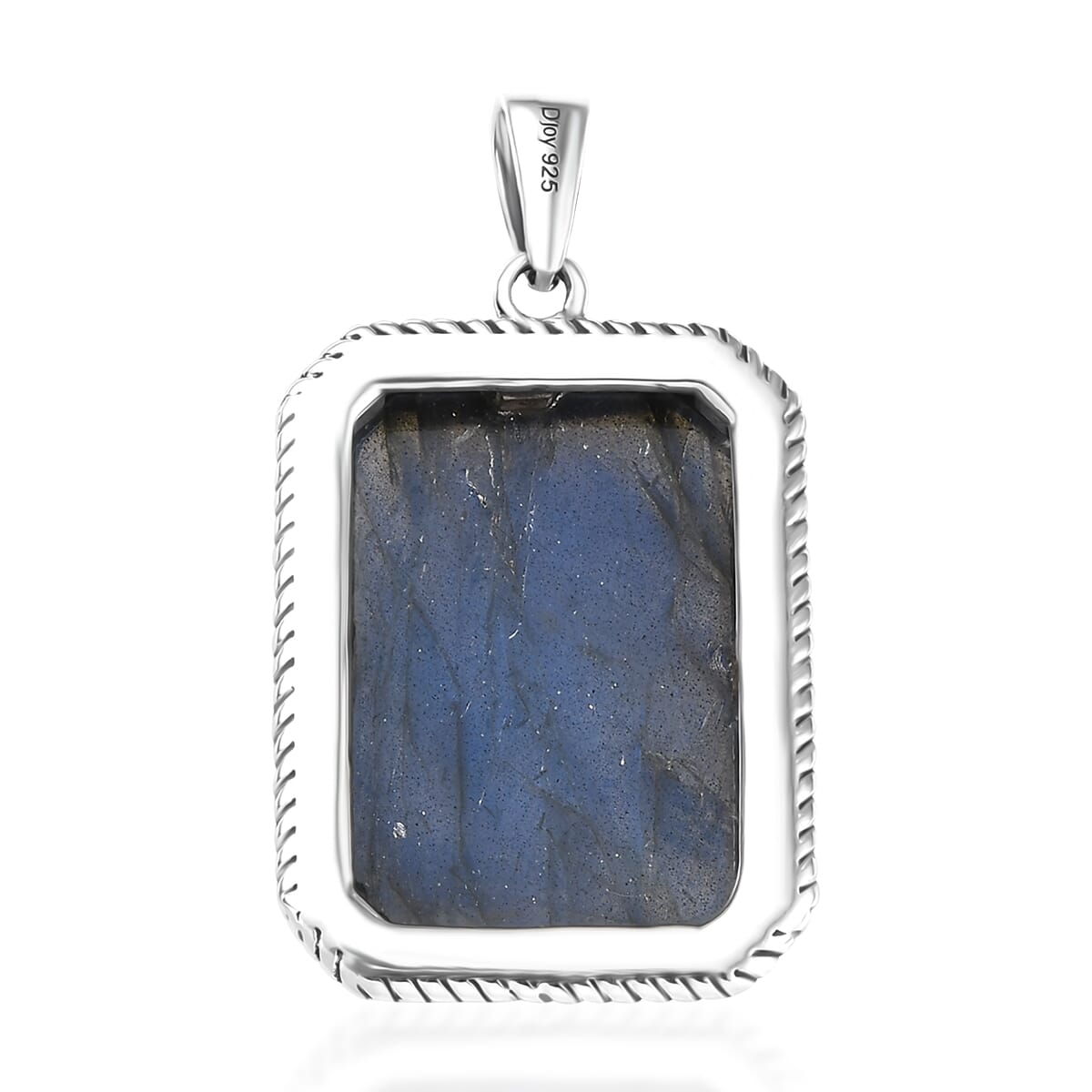 D’joy Artisan Crafted Malagasy Labradorite 20.20 Men's Pendant without Chain in Sterling Silver image number 4