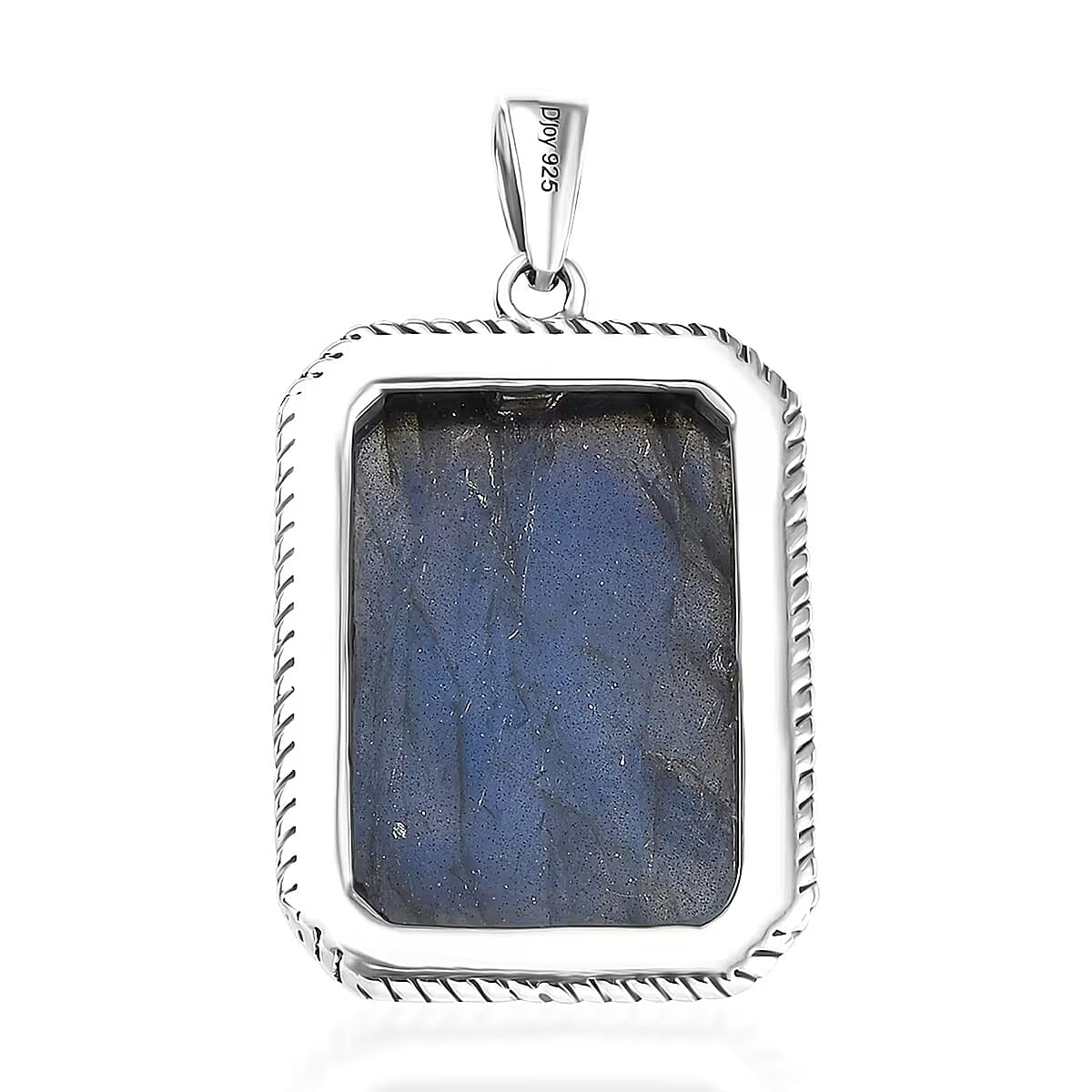 D'Joy Artisan Crafted Malagasy Labradorite 20.20 Men's Pendant without Chain in Sterling Silver image number 7