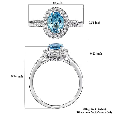 Certified & Appraised Luxoro 14K White Gold AAA Santa Maria Aquamarine, Diamond (G-H, I2) Ring (Size 5.0) 1.40 ctw