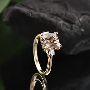 Certified & Appraised Luxoro AAA Turkizite and G-H I2 Diamond 3.59 ctw Ring in 14K Yellow Gold (Size 10.0)