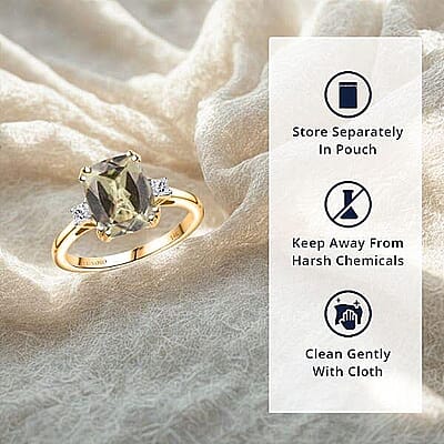Certified & Appraised Luxoro 14K Yellow Gold AAA Turkizite, Diamond (G-H, I2) Ring (Size 5.0) 3.59 ctw