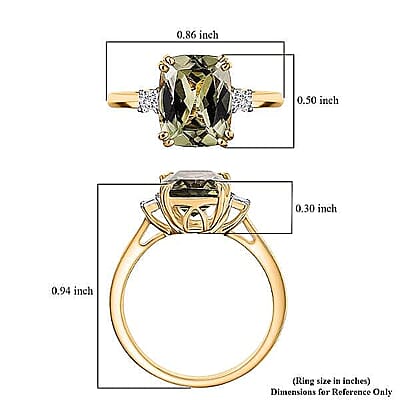 Certified & Appraised Luxoro 14K Yellow Gold AAA Turkizite, Diamond (G-H, I2) Ring (Size 5.0) 3.59 ctw