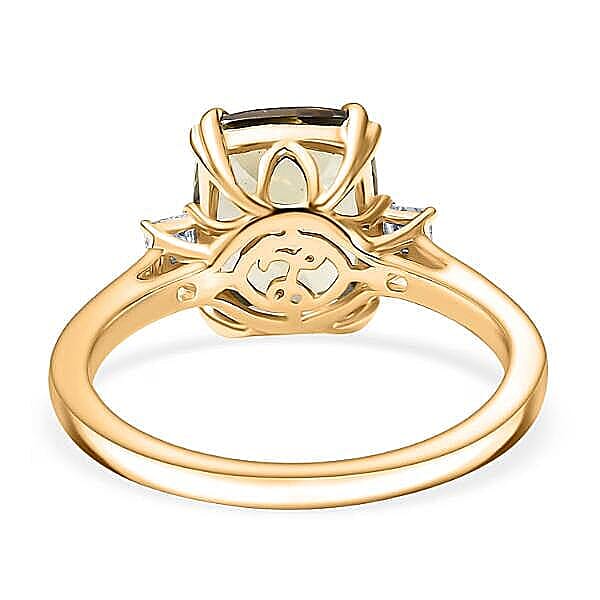 Certified & Appraised Luxoro 14K Yellow Gold AAA Turkizite, Diamond (G-H, I2) Ring (Size 5.0) 3.59 ctw