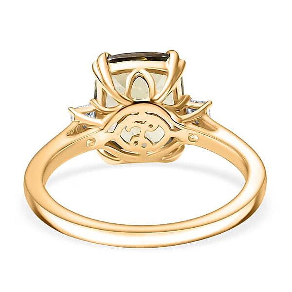 Certified & Appraised Luxoro AAA Turkizite and G-H I2 Diamond 3.59 ctw Ring in 14K Yellow Gold image number 6