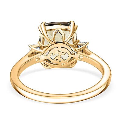 Certified & Appraised Luxoro 14K Yellow Gold AAA Turkizite, Diamond (G-H, I2) Ring (Size 5.0) 3.59 ctw