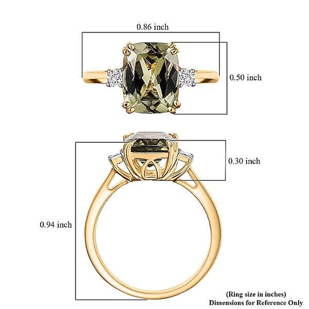 Certified & Appraised Luxoro AAA Turkizite and G-H I2 Diamond 3.59 ctw Ring in 14K Yellow Gold image number 5
