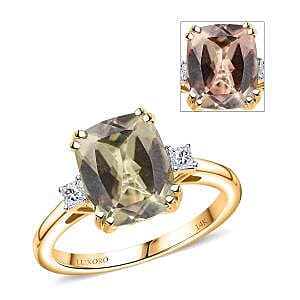 Certified & Appraised Luxoro AAA Turkizite and G-H I2 Diamond 3.59 ctw Ring in 14K Yellow Gold (Size 7.0)
