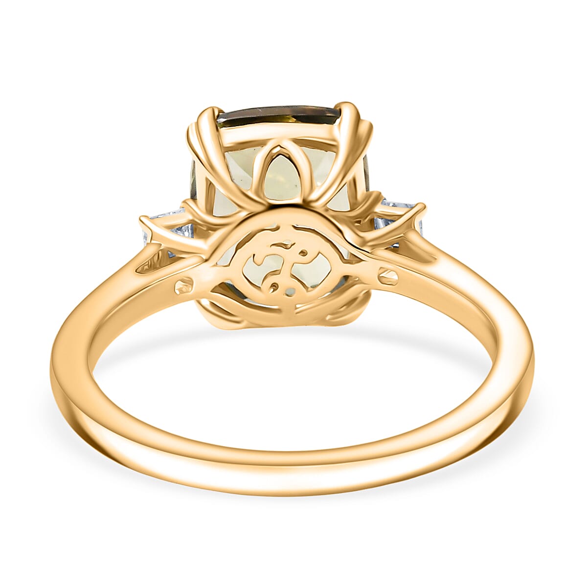 Certified & Appraised Luxoro AAA Turkizite and G-H I2 Diamond 3.59 ctw Ring in 14K Yellow Gold (Size 7.0) image number 4