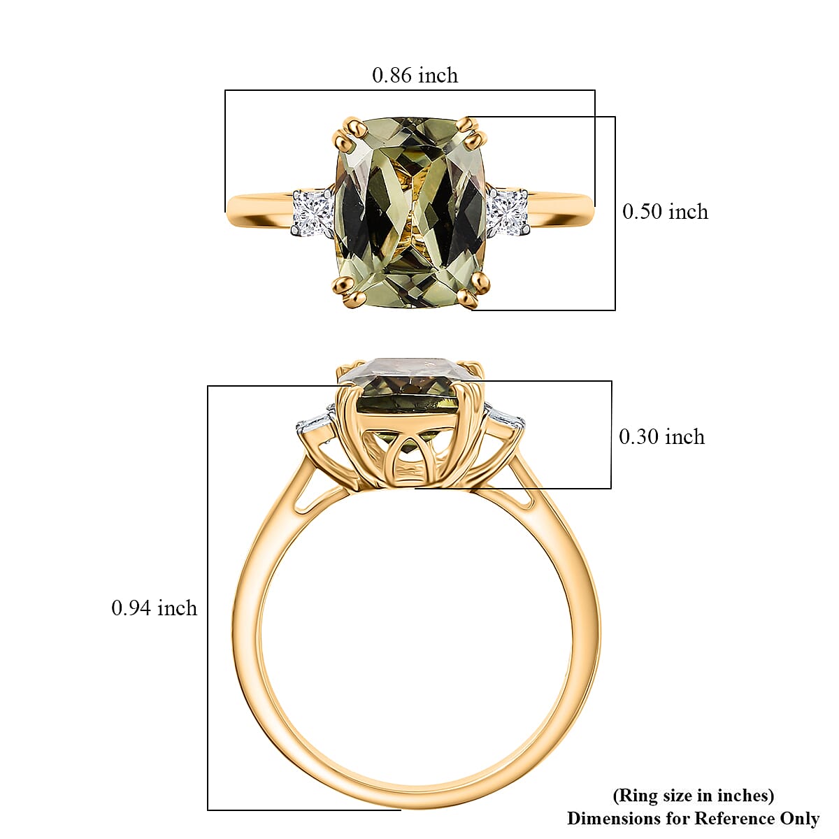 Certified & Appraised Luxoro AAA Turkizite and G-H I2 Diamond 3.59 ctw Ring in 14K Yellow Gold image number 5