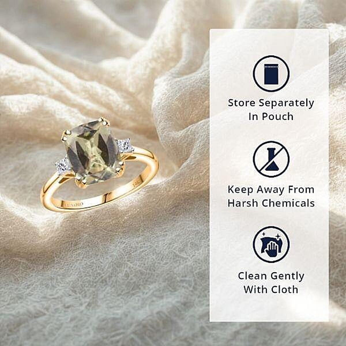 Certified & Appraised Luxoro AAA Turkizite and G-H I2 Diamond 3.59 ctw Ring in 14K Yellow Gold image number 4