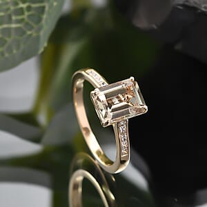 Certified & Appraised Luxoro AAA Turkizite and G-H I2 Diamond 2.86 ctw Ring in 14K Yellow Gold (Size 10.0)