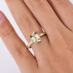 Certified & Appraised Luxoro AAA Turkizite and G-H I2 Diamond 2.86 ctw Ring in 14K Yellow Gold (Size 10.0)