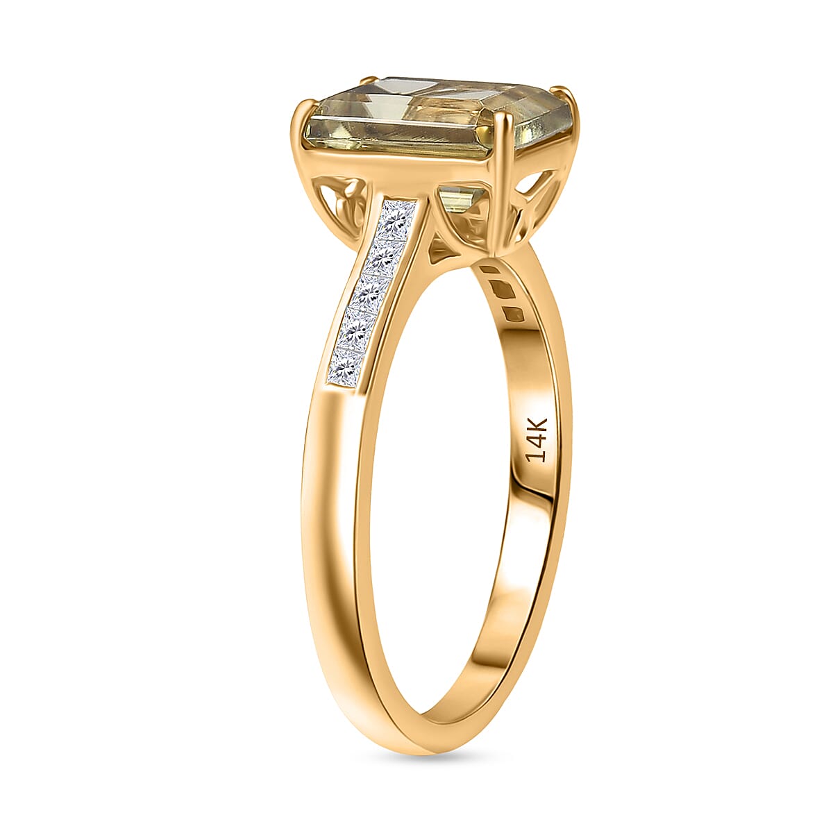 Certified & Appraised Luxoro AAA Turkizite and G-H I2 Diamond 2.86 ctw Ring in 14K Yellow Gold (Size 10.0) image number 3