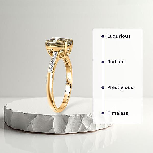 Certified & Appraised Luxoro 14K Yellow Gold AAA Turkizite, Diamond (G-H, I2) Ring (Size 5.0) 2.86 ctw