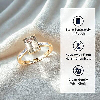 Certified & Appraised Luxoro 14K Yellow Gold AAA Turkizite, Diamond (G-H, I2) Ring (Size 5.0) 2.86 ctw