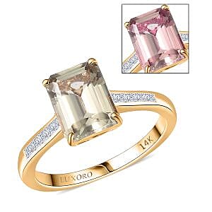 Certified & Appraised Luxoro AAA Turkizite and G-H I2 Diamond 2.86 ctw Ring in 14K Yellow Gold
