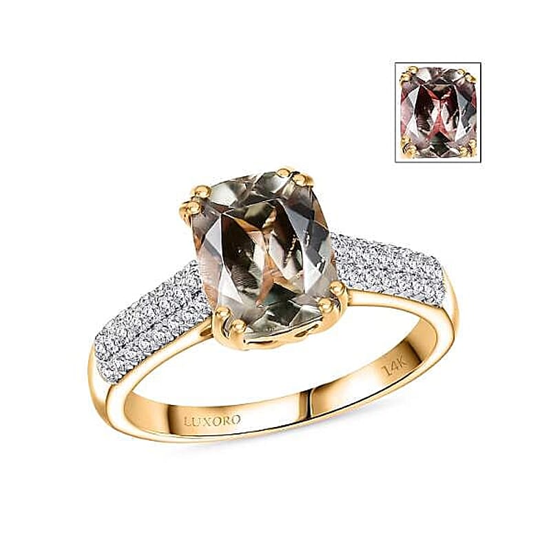 Certified & Appraised Luxoro 14K Yellow Gold AAA Turkizite, Diamond (G-H, I2) Ring (Size 5.0) 2.75 ctw