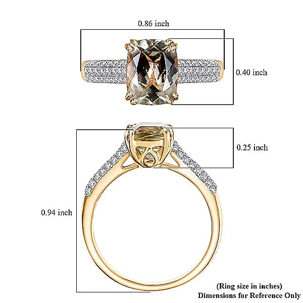 Certified & Appraised Luxoro 14K Yellow Gold AAA Turkizite, Diamond (G-H, I2) Ring (Size 5.0) 2.75 ctw