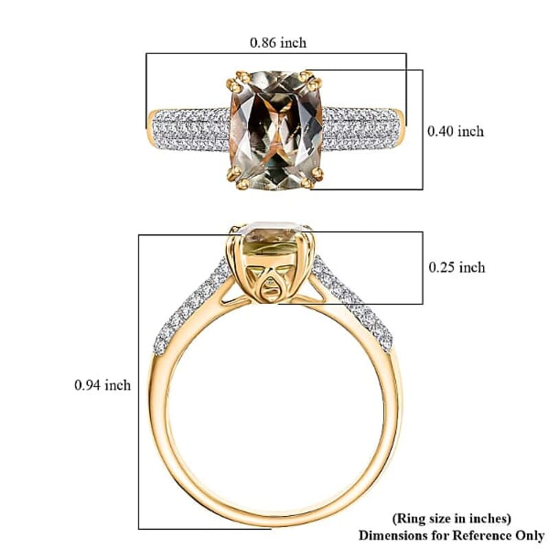 Certified & Appraised Luxoro 14K Yellow Gold AAA Turkizite, Diamond (G-H, I2) Ring (Size 5.0) 2.75 ctw