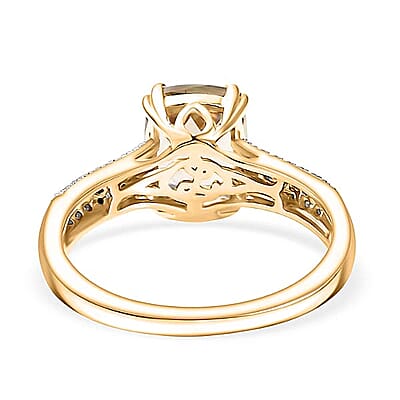 Certified & Appraised Luxoro 14K Yellow Gold AAA Turkizite, Diamond (G-H, I2) Ring (Size 5.0) 2.75 ctw