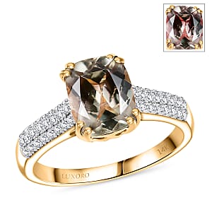 Certified & Appraised Luxoro AAA Turkizite and G-H I2 Diamond 2.75 ctw Ring in 14K Yellow Gold (Size 7.0)