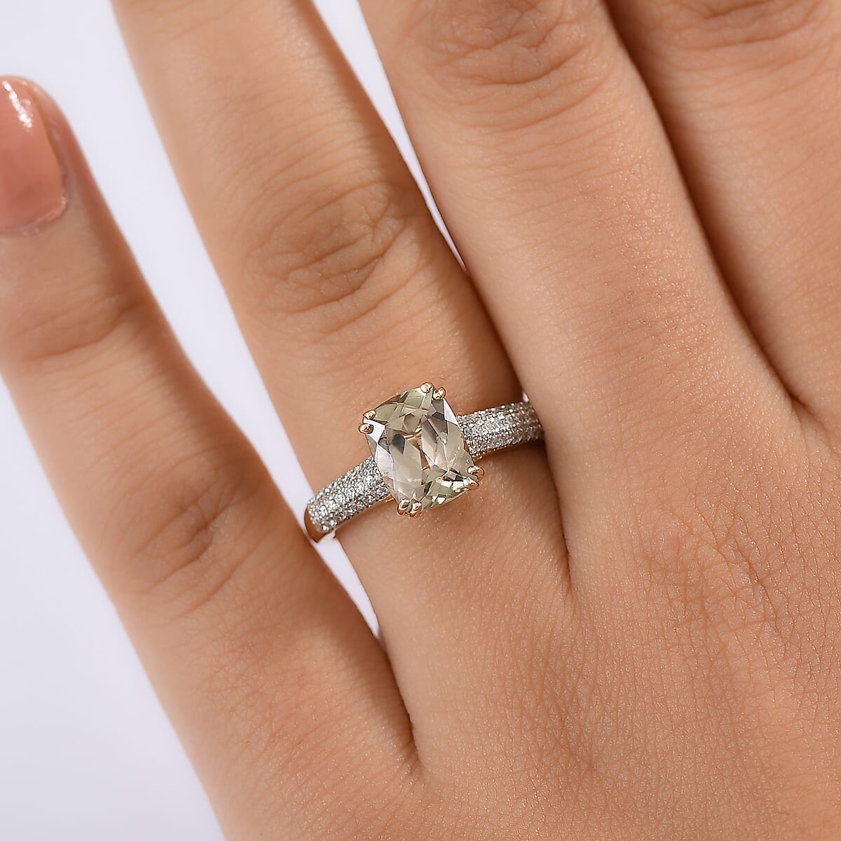Certified & Appraised Luxoro AAA Turkizite and G-H I2 Diamond 2.75 ctw Ring in 14K Yellow Gold (Size 10.0) image number 2